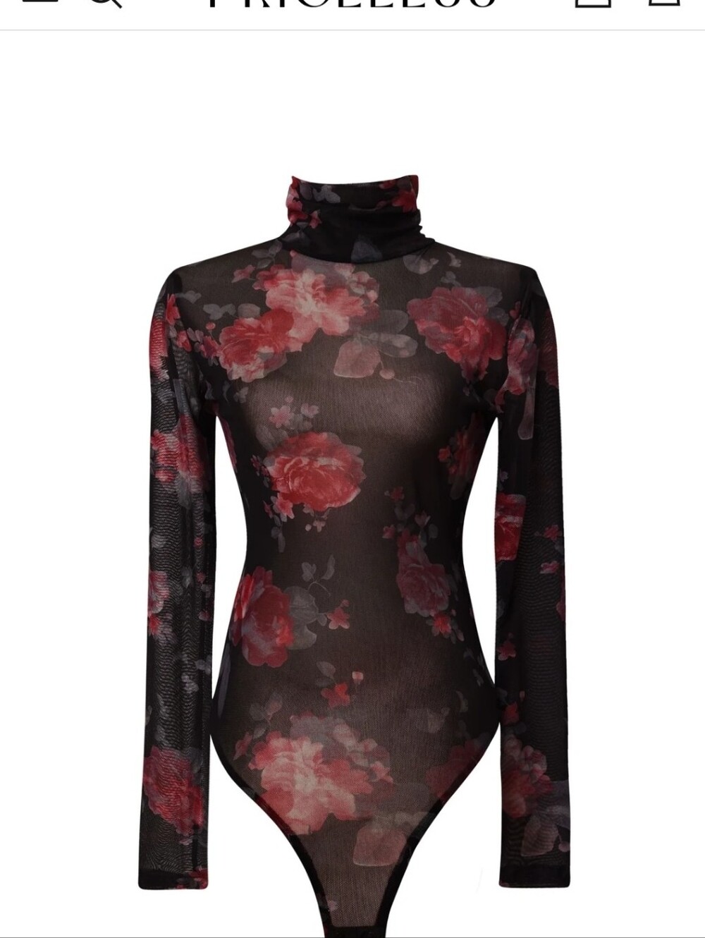 Black Floral Mesh Bodysuit
